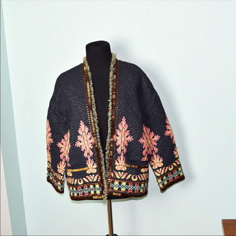 NWT Topshop beaded and embroidered jacket